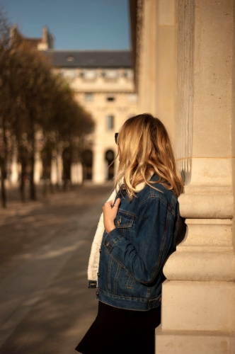 fam jeans,veste en jean fourrée,karine arabian,blog mode,céline vintage,jimmy fairly,joli rouge gradation clarins