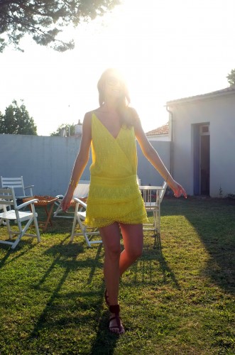 ba&sh,robe delphine ba&sh,robe dentelle jaune ba&sh,blog mode