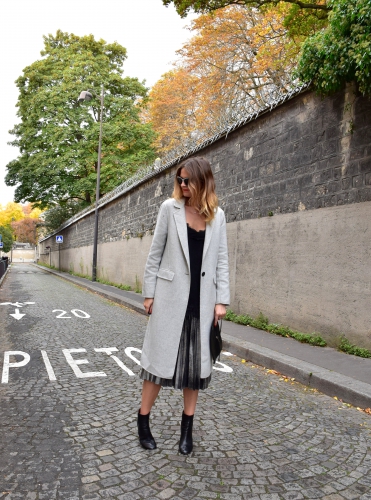 zara,manteau long gris,blog mode