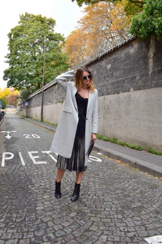 zara,manteau long gris,blog mode