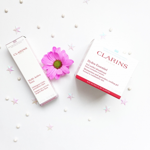 clarins,hydre essentiel gel sorbet désaltérant clarins,hydra-essentiel clarins,blog beauté,gel multi-active yeux clarins,gel multi-active yeux,défatiguant éclair,premières rides clarins