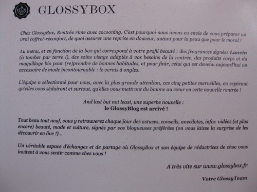 glossybox,blog beauté,paris,carita,jeanne lanvin,florame,terre d'oc